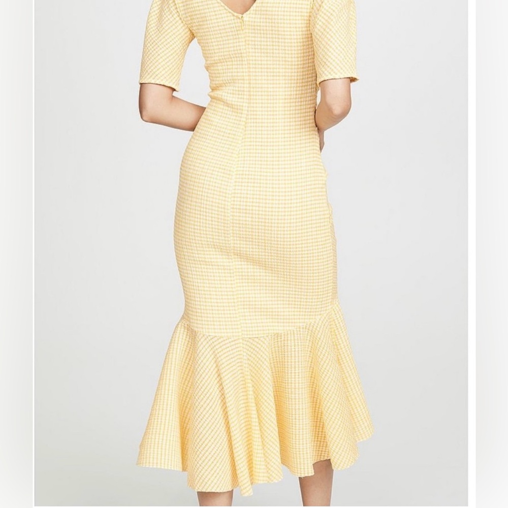 STAUD Yellow Midi Dress with Elegant Design - Picture 2 of 3